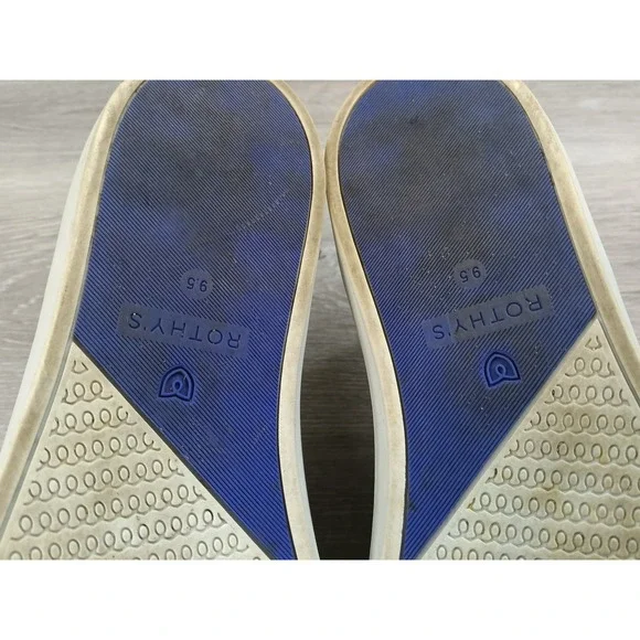 Rothy's The Sneaker Slip On Shoes Womens 9.5 Black White Knit Comfort Loafers - Picture 7 of 10